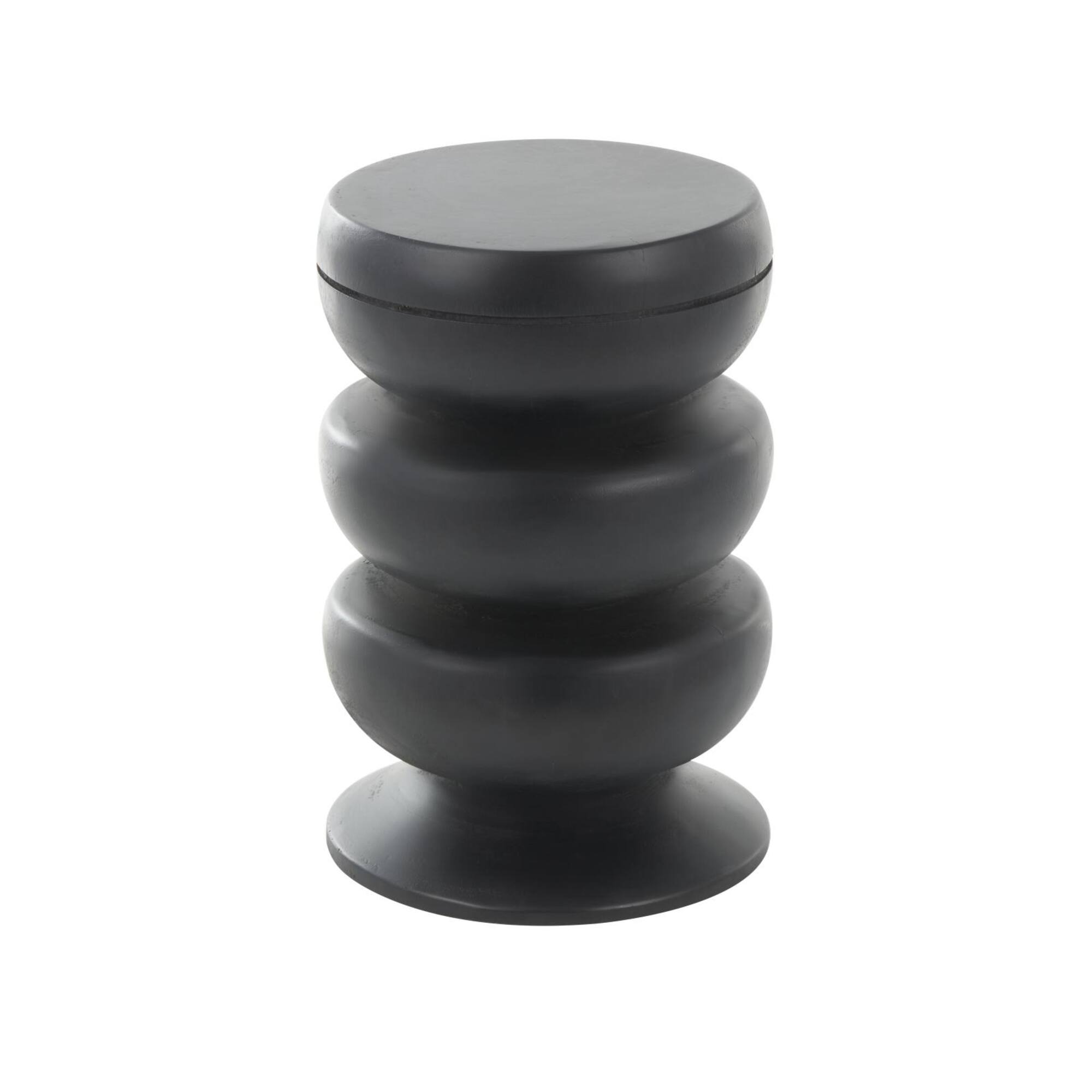 18" Black Wood Handmade Bubble Inspired Accent Table